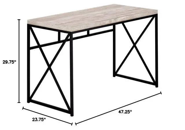 Alt view image 3 of 6 - Computer Desk - Contemporary Home & Office Desk - Scratch-Resistant - 48 L (Taupe)