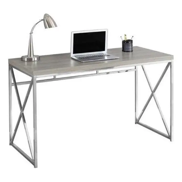 Alt view image 6 of 6 - I 7204 Computer Desk, Home Office, Laptop, Work, Metal, Laminate, Brown, Chrome, Contemporary, Modern
