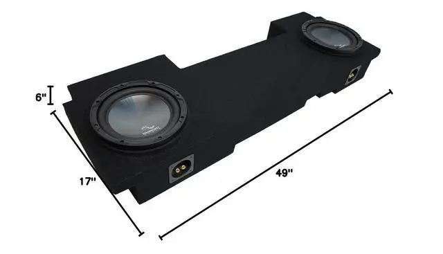Alt view image 4 of 4 - Compatible with 2002-13 Chevy Silverado HD Crew Truck HA-R124 Dual 12" Loaded Sub Box Enclosure
