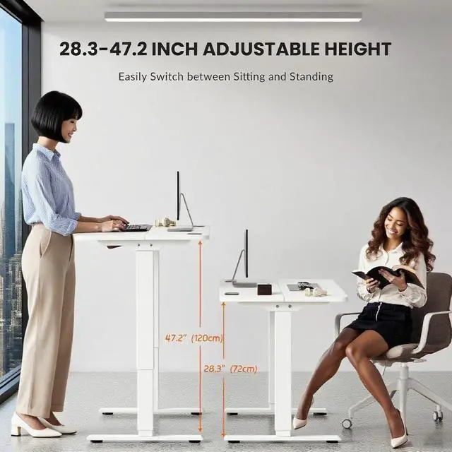 Alt view image 3 of 6 - Dual Motor Standing Desk Frame with 330 lbs, Electric Adjustable Legs, Compatible Desktop Size 40-90, 3 Memory Height Settings Stand up Desks Frame Workstation, Black Frame Only