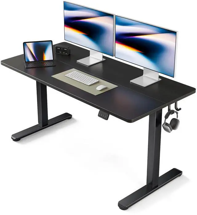 Main image of Electric Standing Desk, 55 x 24 Inches Height Adjustable Stand up Desk, Sit Stand Home Office Desk, Computer Desk, Black
