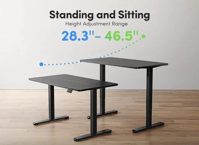 Alt view image 6 of 6 - Electric Standing Desk, 55 x 24 Inches Height Adjustable Stand up Desk, Sit Stand Home Office Desk, Computer Desk, Black