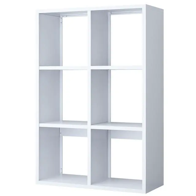 Alt view image 6 of 6 - 6-Cube Bookcase,Open Metal Storage Display Bookshelf,Modern Display Shelf for Living Room, Study, Office (White, 6-Cube)