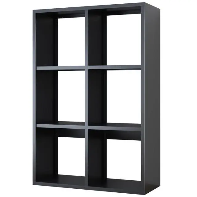 Alt view image 6 of 6 - 6-Cube Bookcase,Open Metal Storage Display Bookshelf,Modern Display Shelf for Living Room, Study, Office (Black, 6-Cube)