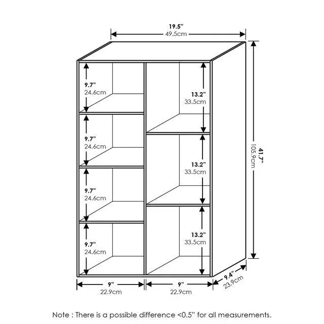 Alt view image 2 of 5 - 7-Cube 41.7" Wooden Reversible Open Bookcase for Office, Living Room, White, Multifunctional Shelf Storage Organizer for Home Decor