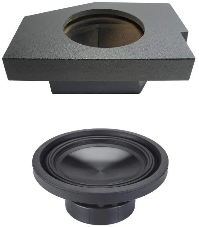 Main image of Compatible with 2002-2015 Dodge Ram Quad/Crew Truck SWT-10S2 Single 10" Rhino Coated Sub Box Enclosure - Final 2 Ohm