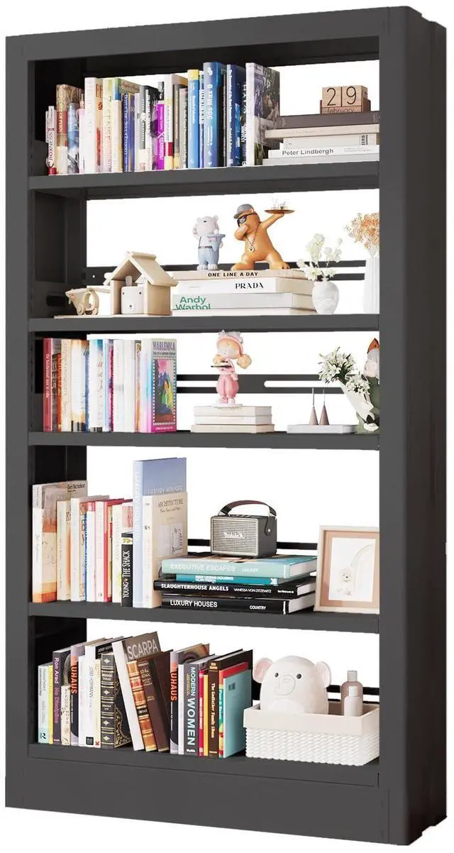 Main image of 71" Tall Metal Bookshelf 5 Tier Heavy Duty Bookshelves with Adjustable Storage Shelves Library Bookcase with Book Stopper for Living Room, Library, Office, Bedroom, School