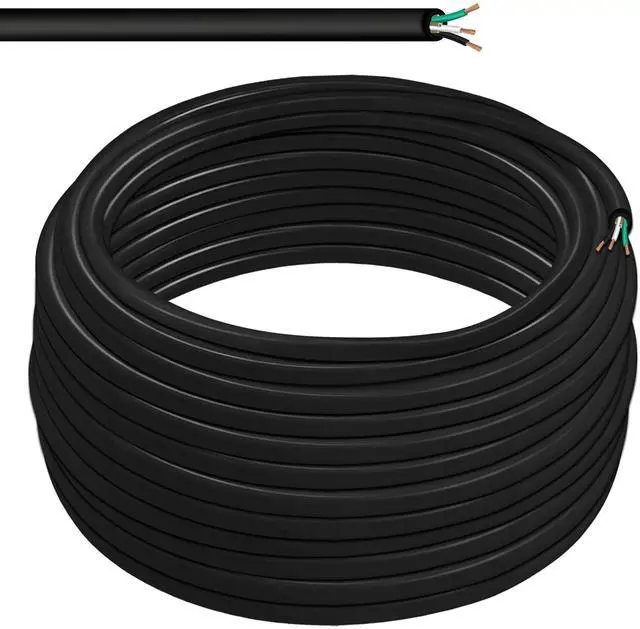 Main image of 16/3 SJOOW 300V Cable 16 Gauge (16 AWG) Portable Power Cable with 3 Conductors Fully Annealed Stranded Bare Copper Wires Water & Oil Resistant for Heavy Duty Industrial Use USA Made (100ft)