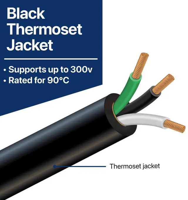 Alt view image 4 of 4 - 16/3 SJOOW 300V Cable 16 Gauge (16 AWG) Portable Power Cable with 3 Conductors Fully Annealed Stranded Bare Copper Wires Water & Oil Resistant for Heavy Duty Industrial Use USA Made (100ft)
