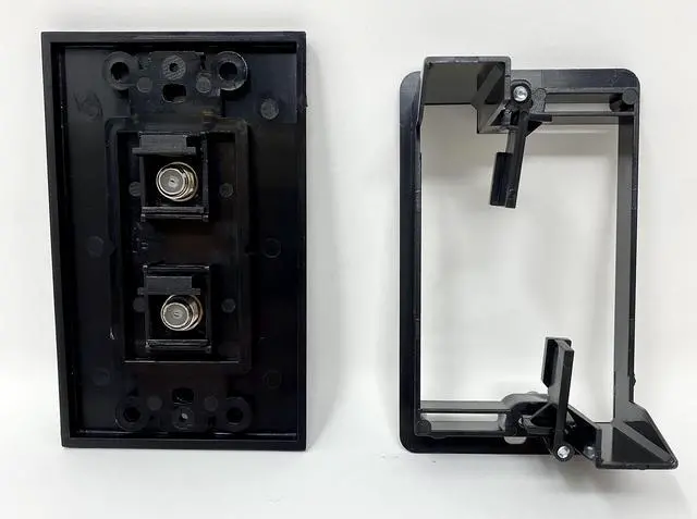 Main image of 2 Port Coax Decorative Type Wall Plate - Black - Bracket Included - 10 Pack