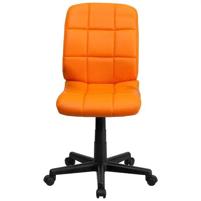 Alt view image 5 of 6 - Mid-Back Orange Quilted Vinyl Swivel Task Office Chair