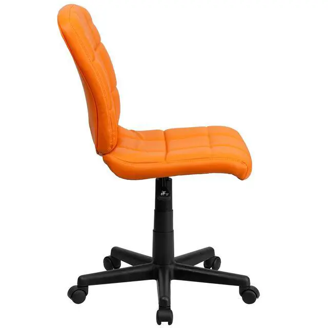 Alt view image 6 of 6 - Mid-Back Orange Quilted Vinyl Swivel Task Office Chair