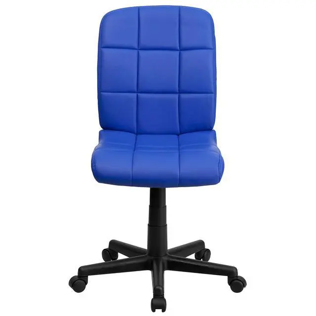 Alt view image 5 of 6 - Mid-Back Blue Quilted Vinyl Swivel Task Office Chair