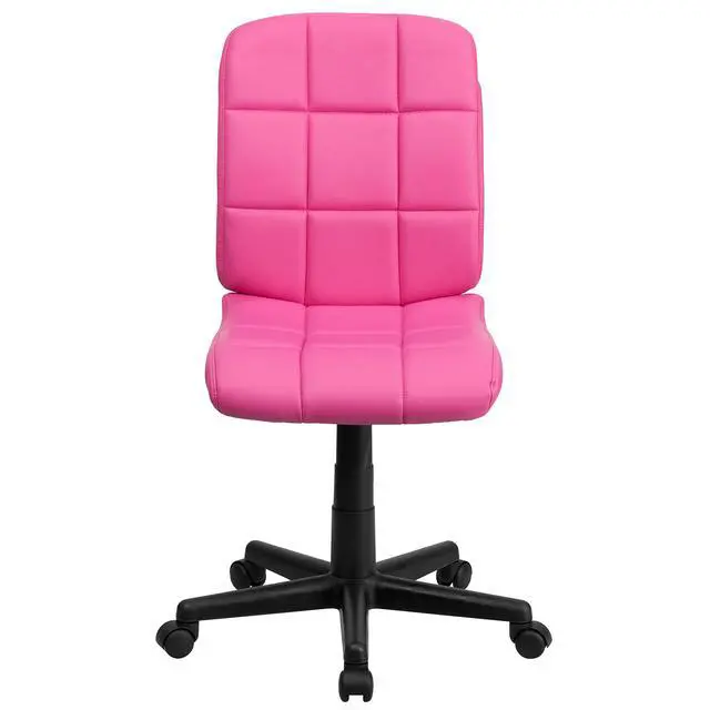 Alt view image 5 of 6 - Mid-Back Pink Quilted Vinyl Swivel Task Office Chair