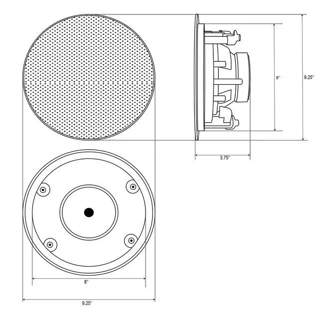 Alt view image 4 of 4 - MC7V26 6.5'' Ceiling Speakers with Magne Grill 8 70V Switch Water-Resistant