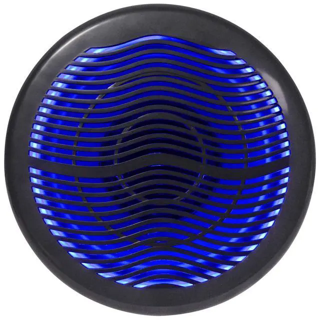 Alt view image 2 of 4 - MS10LB 10-in Black Boat 2400-Watt Peak / 600-Watt RMS Free-Air Marine Subwoofers with LED, 80-oz Double-Stacked Magnet, Molded Waterproof Basket, High Sensitivity, 2-Piece