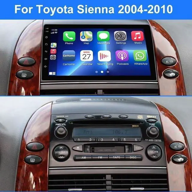 Alt view image 2 of 4 - Android 13 Car Stereo Radio Player for Toyota Sienna 2004-2010 7 Inch Touch Screen Car Audio Receiver with GPS Navigation Bluetooth Head Unit Supports Backup Camera