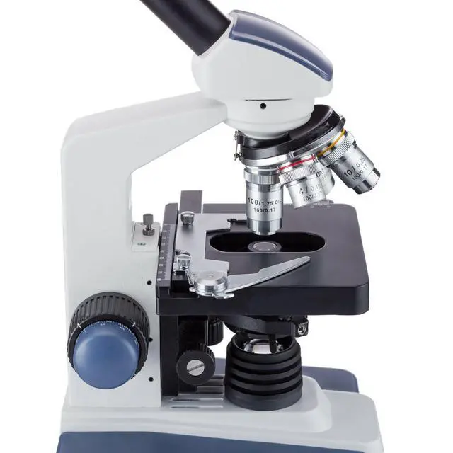 Alt view image 4 of 4 - M620A Compound Monocular Microscope, WF10x and WF16x Eyepieces, 40x-1600x Magnification, Brightfield, LED Illumination, Abbe Condenser, Mechanical Stage, 110V