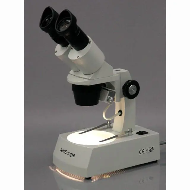 Alt view image 2 of 4 - SE305R-AZ-E Digital Forward-Mounted Binocular Stereo Microscope, WF10x and WF20x Eyepieces, 10X/20X/30X/60X Magnification, 1X and 3X Objectives, Upper and Lower Halogen Light Source, Arm Stand, 120V,
