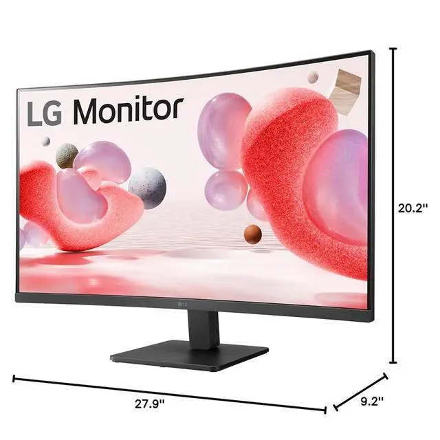 Alt view image 2 of 6 - 32 inch Curved Monitor, FHD VA Display, 100Hz, 5ms, AMD FreeSync, Dynamic Action Sync, Black Stabilizer, Reader Mode, Flicker Safe, Auto Input Switch, OnScreen Control, with 5ave HDMI4 Cable