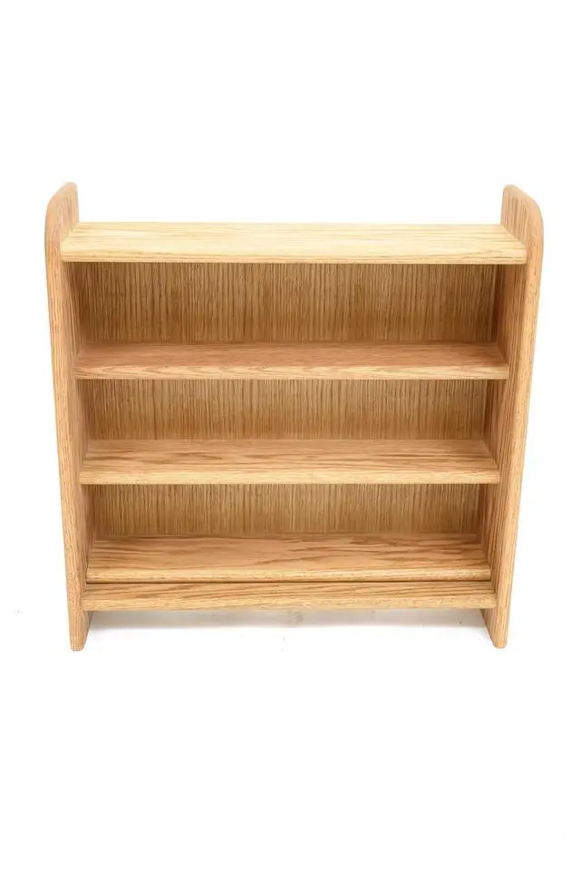 Alt view image 3 of 6 - Hill 02 Solid Oak Storage Cabinets 3-Shelf Media Organizer, Real Wood Media & Display Shelves, Handcrafted in the USA - Unfinished (24.13")