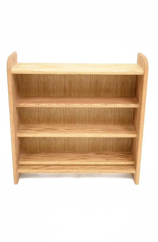 Alt view image 4 of 6 - Hill 02 Solid Oak Storage Cabinets 3-Shelf Media Organizer, Real Wood Media & Display Shelves, Handcrafted in the USA - Unfinished (24.13")