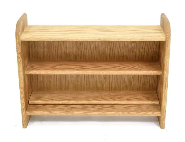 Alt view image 3 of 4 - Hill 02 Solid Oak Storage Cabinets 3-Shelf Media Organizer, Real Wood Media & Display Shelves, Handcrafted in the USA - Unfinished (18.25")