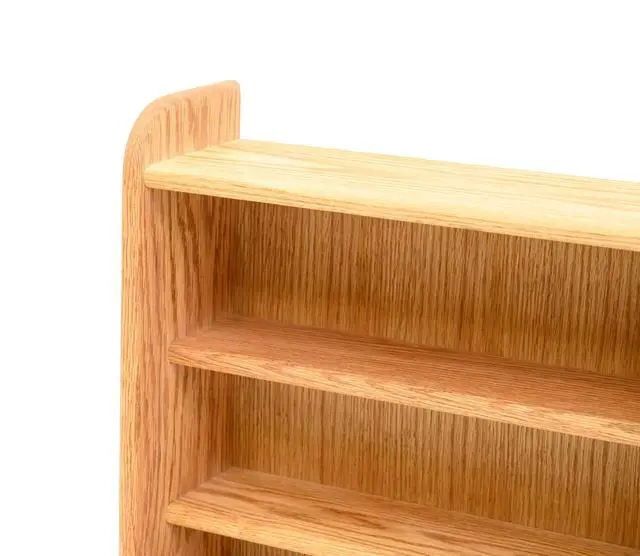 Alt view image 4 of 5 - Hill 02 Solid Oak Storage Cabinets 3-Shelf Media Organizer, Real Wood Media & Display Shelves, Handcrafted in the USA - Clear (24.13")