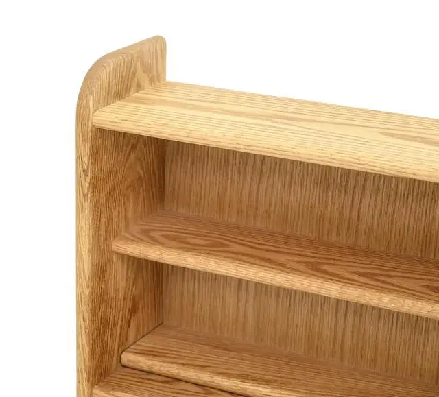 Alt view image 4 of 4 - Hill 02 Solid Oak Storage Cabinets 3-Shelf Media Organizer, Real Wood Media & Display Shelves, Handcrafted in the USA - Dark (18.25")