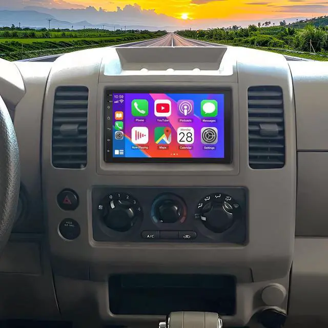 Main image of Car Radio for 2001 2002 2003 2004 2005 2006 2007 2008 2009 2010 2011 2013 2014 2015 Nissan Frontier with Wireless Carplay Android Auto Bluetooth Touchscreen Stereo GPS/SWC/FM