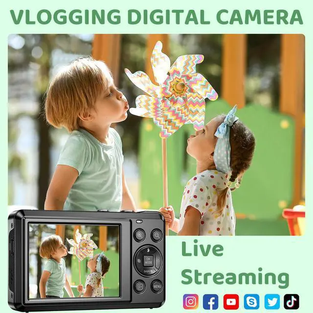 Alt view image 6 of 6 - 5K Digital Camera - 72MP Digital Cameras with 16X Zoom for Kids' Gifts - Autofocus Point and Shoot Digital Camera for Photography - UHD 2.8'' Screen Compact Portable Camera with 32GB SD Card (Black)