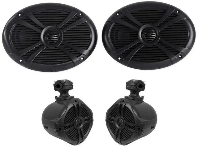 Main image of RMSTS69 Bundle: (1) Pair 6x9 125W RMS / 500W Peak Marine Waterproof Speakers, (1) Pair RWB70B 6.5" 150W RMS / 250W Peak Marine Wakeboard Speakers, Fully Marinized, 2-Items