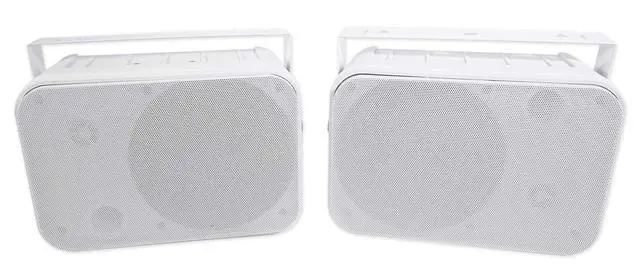Alt view image 3 of 6 - HP65S-8 6.5 in 8 Ohm Marine Box Speakers-White 500W Peak/160W RMS per Pair, IPX44 Weather Resistant, w/Swivel Mount Brackets, for Boats, 2-Pairs