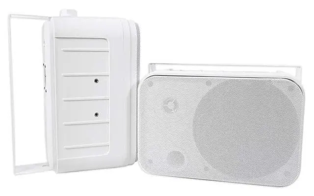Alt view image 4 of 6 - HP65S-8 6.5 in 8 Ohm Marine Box Speakers-White 500W Peak/160W RMS per Pair, IPX44 Weather Resistant, w/Swivel Mount Brackets, for Boats, 2-Pairs