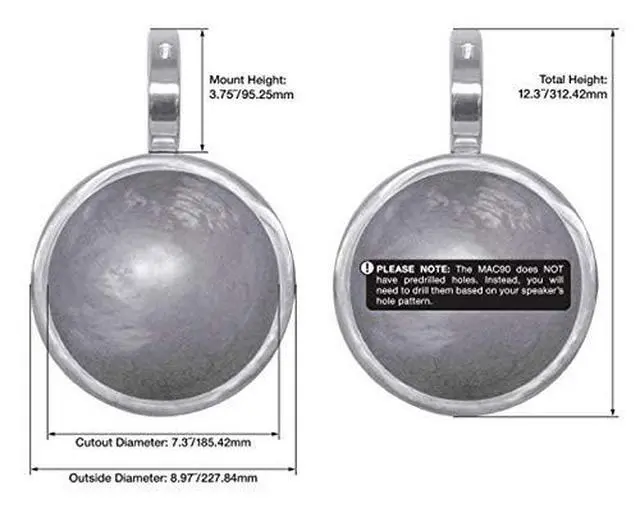 Alt view image 5 of 6 - MAC90S Bundle: (2) 8 in Polished Silver Aluminum Wakeboard Tower Speaker Enclosures, (2) RWBC80 Neoprene Protective Covers for Marine Use, 4-Items