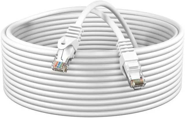 Main image of Pack of 10 - Cat5e 200FT Network Ethernet Patch Cable, 350Mhz Internet Wire, Backwards Compatible with Cat5, for PC, Modem, Router, Consoles for Home and Office, White