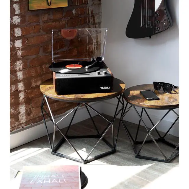 Alt view image 2 of 6 - Eastwood Signature Bluetooth Record Player 3-Speed Turntable, Built-in Speakers, Premium MM Cartridge, Vinyl Stream for Wireless Streaming, Removable Dust Cover, (Espresso)