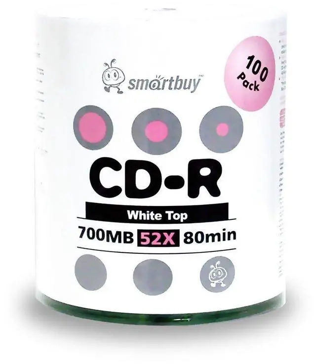 Main image of 700mb/80min 52x CD-R White Top Blank Data Record Disc (1000-Disc) | Full White Surface, Non-Printable, Marker Writable, OEM packaging - Plastic Shrink Wrap