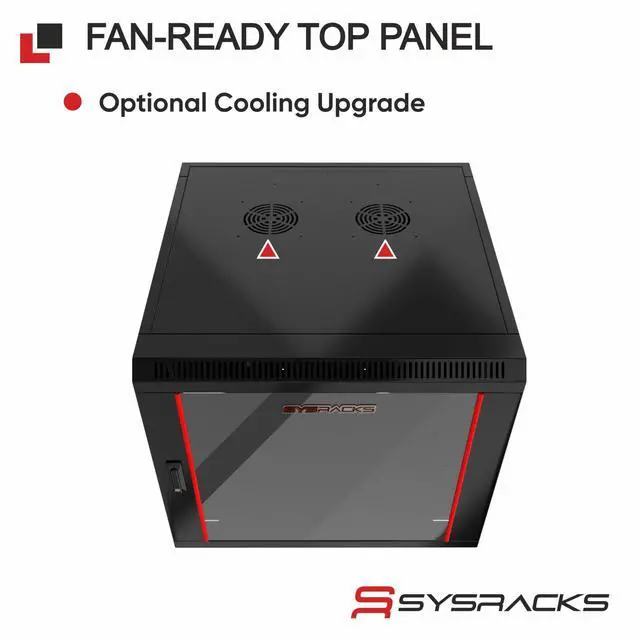 Alt view image 4 of 6 - 9U Wall Mount Home Lab Server Rack 19" Locking Network Cabinet, 24" Deep Empty Rack Enclosure for Routers, NAS, Switches and Home Network Equipment