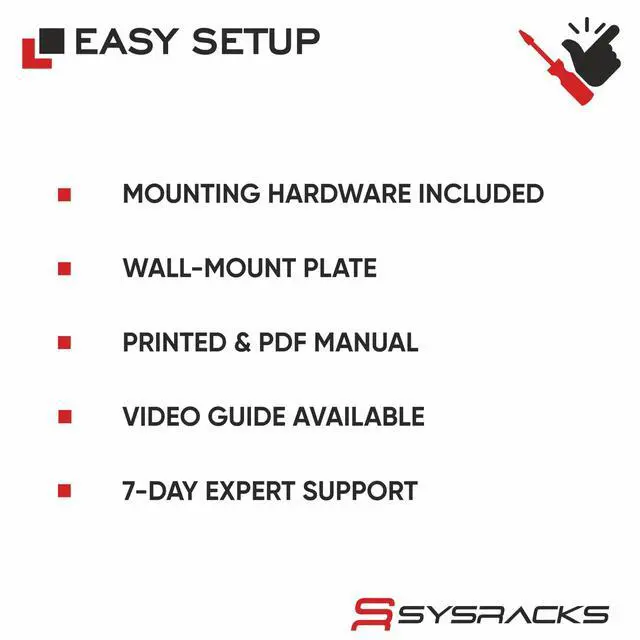 Alt view image 6 of 6 - 6U Wall Mount Server Rack Cabinet, 19 Network Enclosure, 24 Deep, Locking Glass Door, Custom-Ready IT Rack