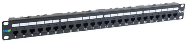 Main image of CAT6A Patch Panel, UL Listed & PoE++ Rated 10 Gigabit Applications, Rackmount 24 Port 1U 19-Inch Network Patch Panel with Rear 110 IDC Terminal Blocks for Gigabit Network Switch, Black
