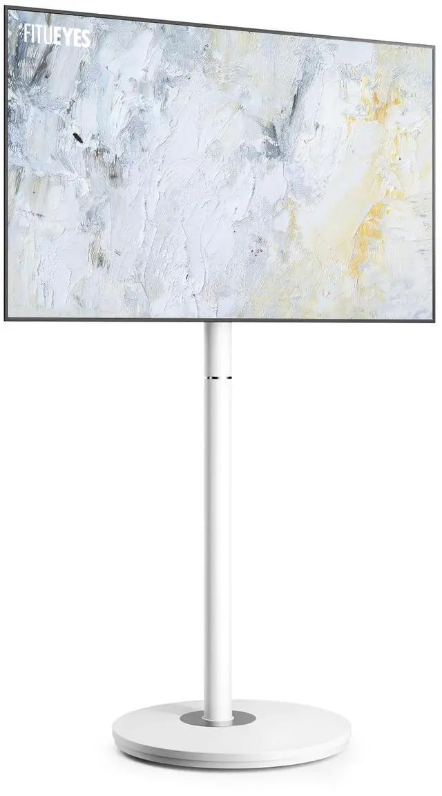 Main image of Mobile Rolling TV Cart for 32-65 Inches Television, Modern Corner TV Floor Stand on Wheels Fits Max VESA 400x400mm, V2 Portable Smart Television Cart, White, Master Series