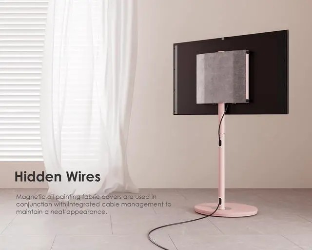 Alt view image 4 of 6 - Mobile Rolling TV Cart for 32-65 Inches Television, Modern Corner TV Floor Stand on Wheels Fits Max VESA 400x400mm, V2 Portable Smart Television Cart,Pink, Master Series