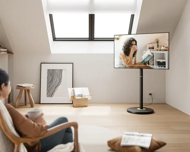 Alt view image 6 of 6 - Mobile Rolling TV Cart for 32-65 Inches Television, Modern Corner TV Floor Stand on Wheels Fits Max VESA 400x400mm, V2 Portable Smart Television Cart, Black, Master Series