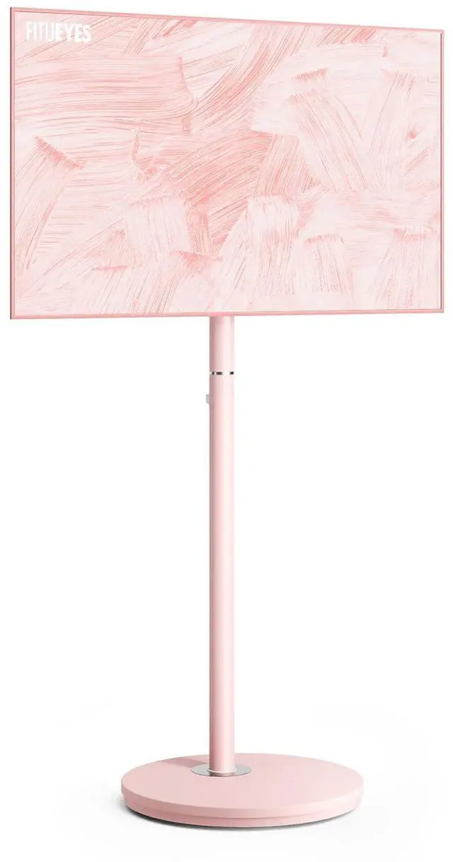Main image of Small Rolling TV Cart for 24-48 Inches Television, Minimalist Modern TV Floor Stand on Wheels Fits Max VESA 200x200mm, V2 Portable Smart Television Stands, Pink, Master Series