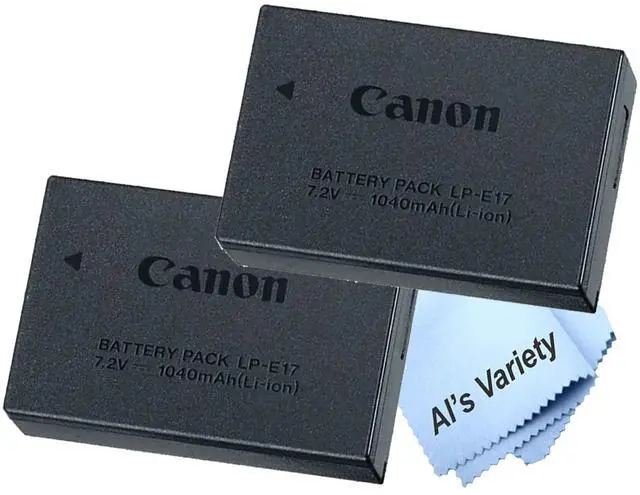 Main image of 2-Pack LP-E17 Lithium-Ion Battery Pack for EOS & Mirrorless Cameras including S 77D, M3, R50, R100, M5, R8, M6 Mark II, R10, RP, Rebel T8i, T7i, T6i, SL3, SL2 (Bulk Packaging)