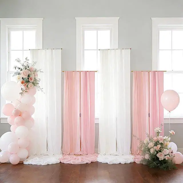 Alt view image 4 of 6 - 4pcs Adjustable Backdrop Stand for Wedding, Party, Events, Metal T-Shape Stand for Birthday, Baby Shower, Background Support, Photo Booth Decor, Gold (Adjustable Height from 2.62FT to 7.87FT)