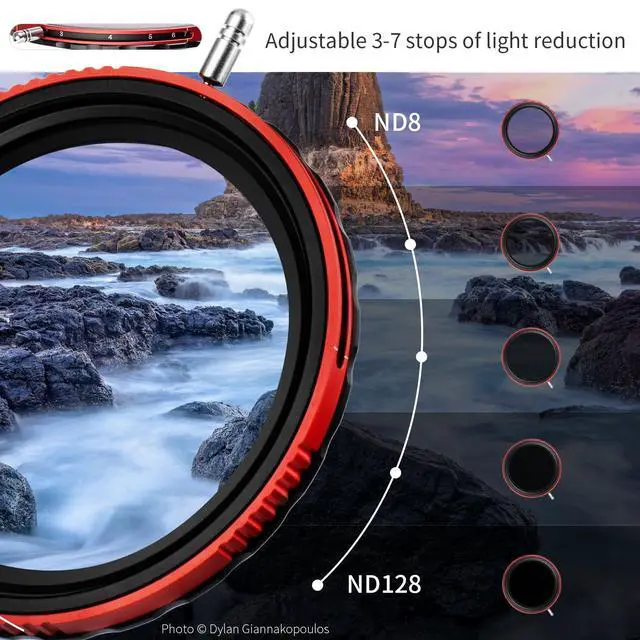 Alt view image 2 of 6 - 82mm Pro II Multi-Coating Circular Polarizer + Variable Neutral Density SLR Camera Lens Filter Waterproof Scratch Resistant Nano-Coating CPL + VND (2 in 1)
