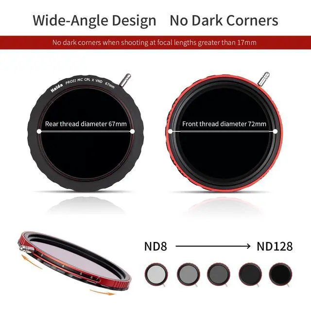 Alt view image 5 of 6 - 82mm Pro II Multi-Coating Circular Polarizer + Variable Neutral Density SLR Camera Lens Filter Waterproof Scratch Resistant Nano-Coating CPL + VND (2 in 1)