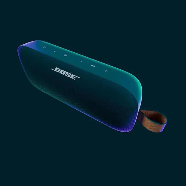 Alt view image 5 of 6 - SoundLink Flex Portable Bluetooth Speaker (2nd Gen), Outdoor Speaker with Hi-Fi Audio, Up to 12 Hours Battery, Waterproof and Dustproof, + Slinger Hard Travel Case & USB Plug (Twilight Blue)